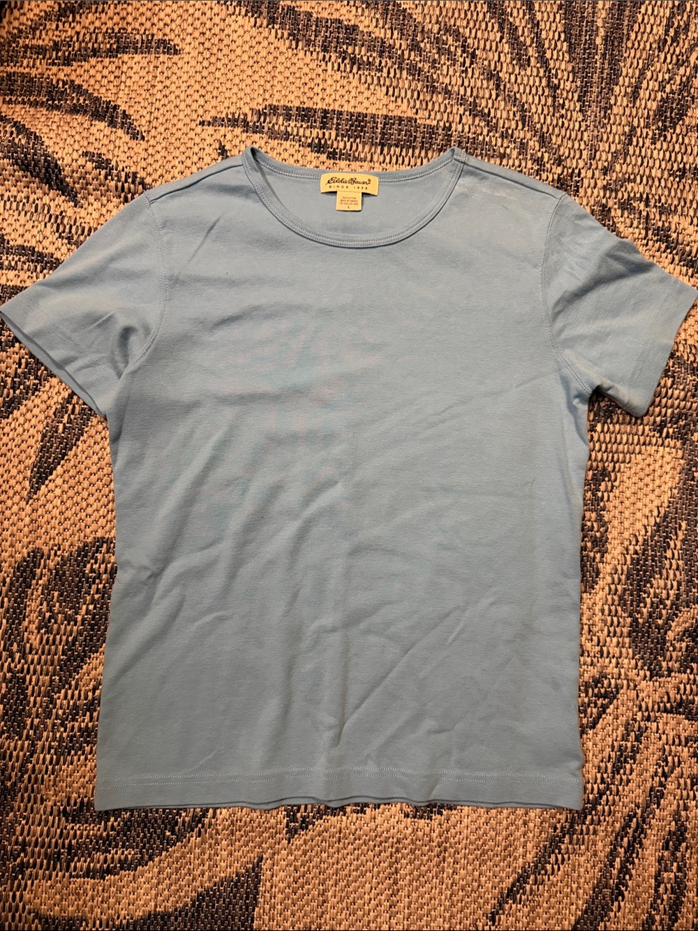 Eddie Bauer Light Blue Crew Neck Short Sleeve Tee